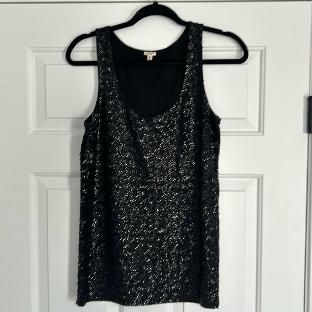 JCREW: women’s sequin black tank. Size medium. Smoke free home